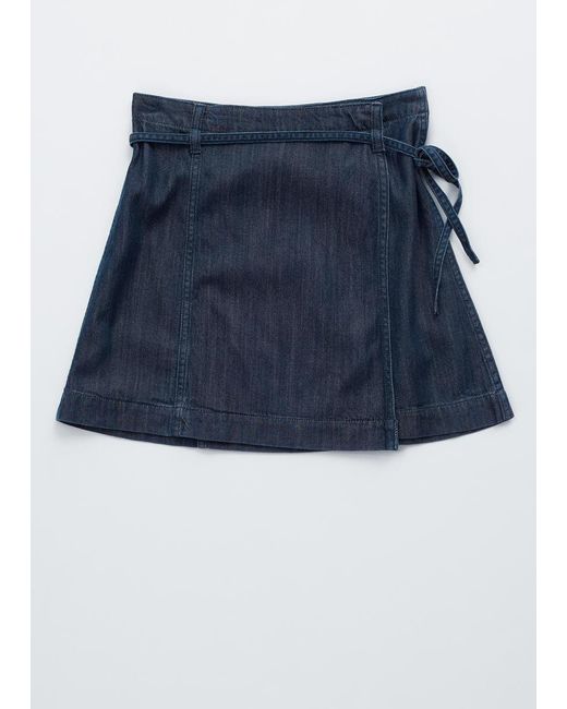 & Other Stories Blue Tie-Detail Denim Mini Skirt