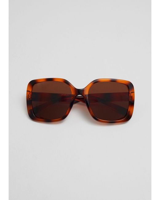 & Other Stories Brown Square Frame Sunglasses