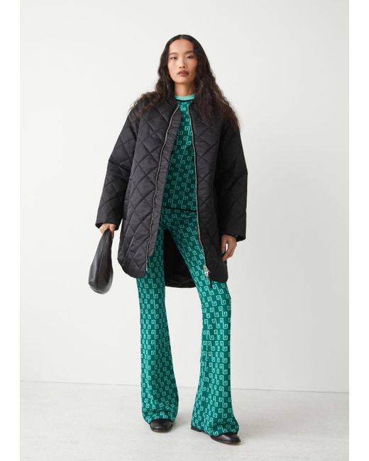 & Other Stories Oversized Quilted Jacket in Black Lyst