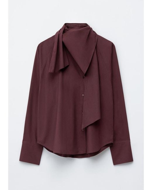& Other Stories Purple Scarf-Detail Shirt