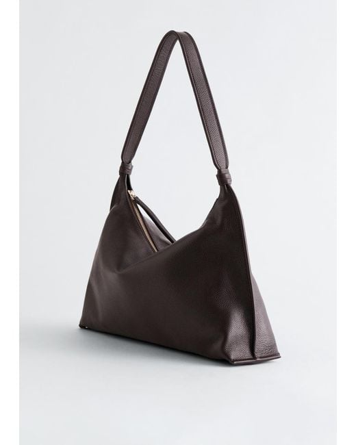 & Other Stories Black Leather Tote Bag