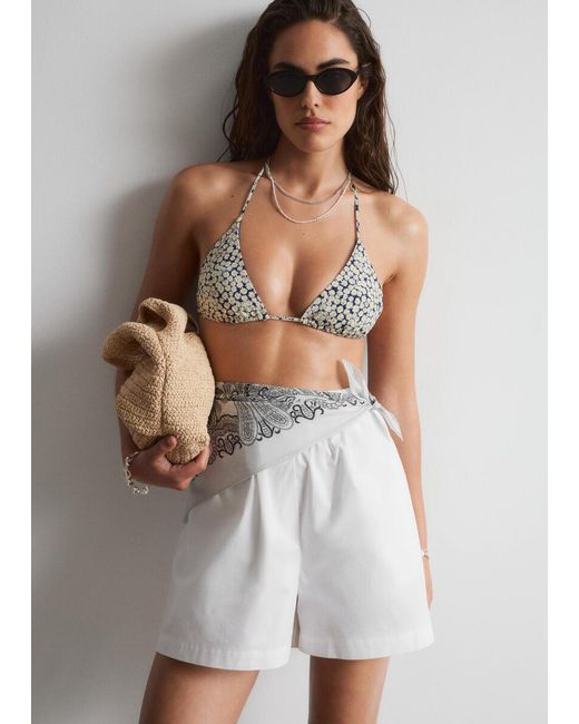 & Other Stories Brown Triangle Bikini Top