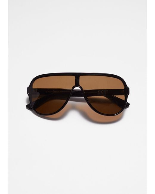 & Other Stories Black Aviator Style Sunglasses