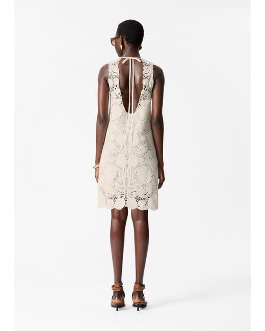 & Other Stories Natural Crochet Mini Dress