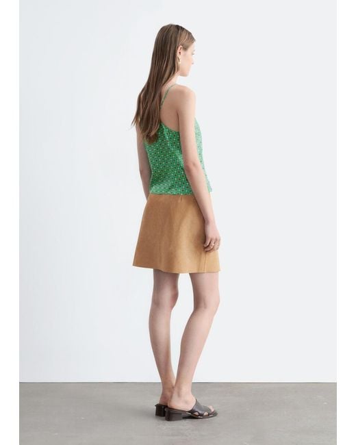& Other Stories Green Silk Tank Top
