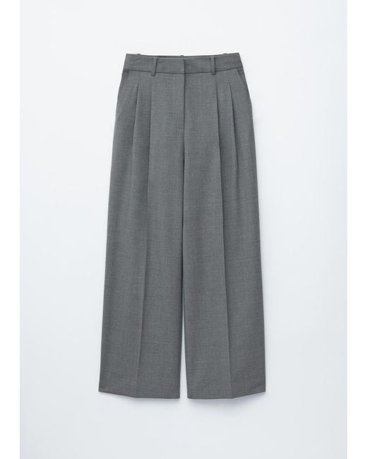 & Other Stories Gray Tailored Wool Trousers