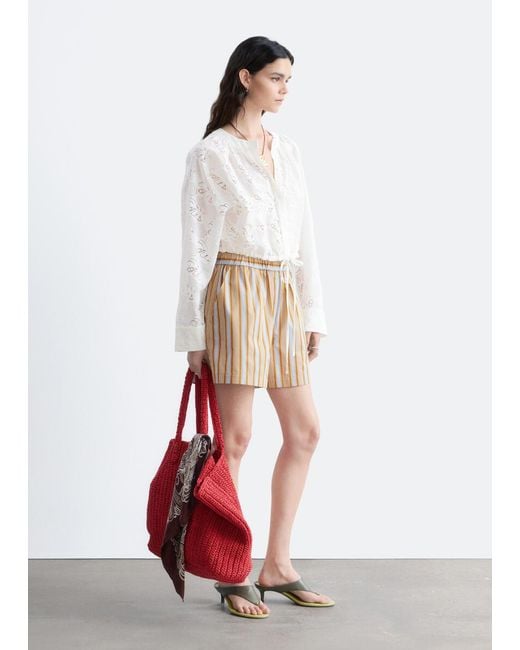 & Other Stories White Lace Blouse