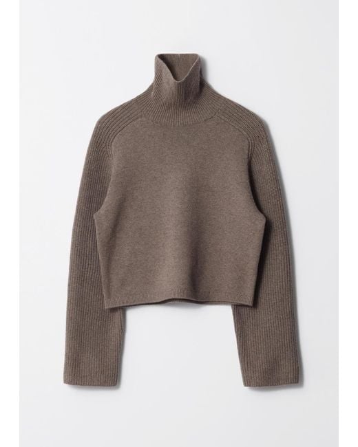 & Other Stories Brown Boxy Turtleneck Jumper