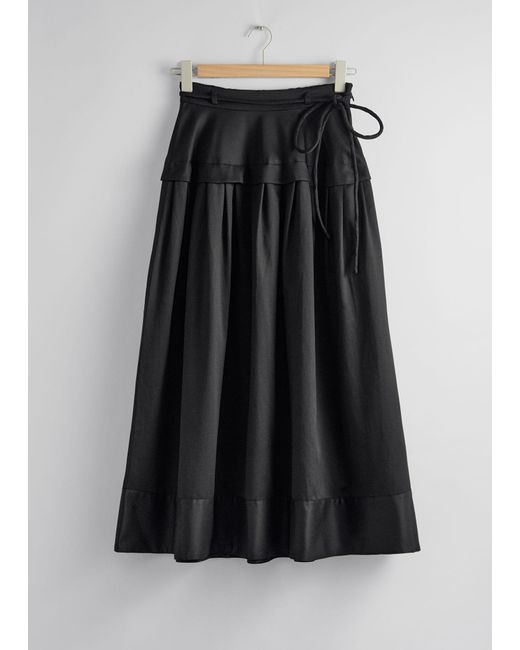 & Other Stories White Tie-waist Midi Skirt
