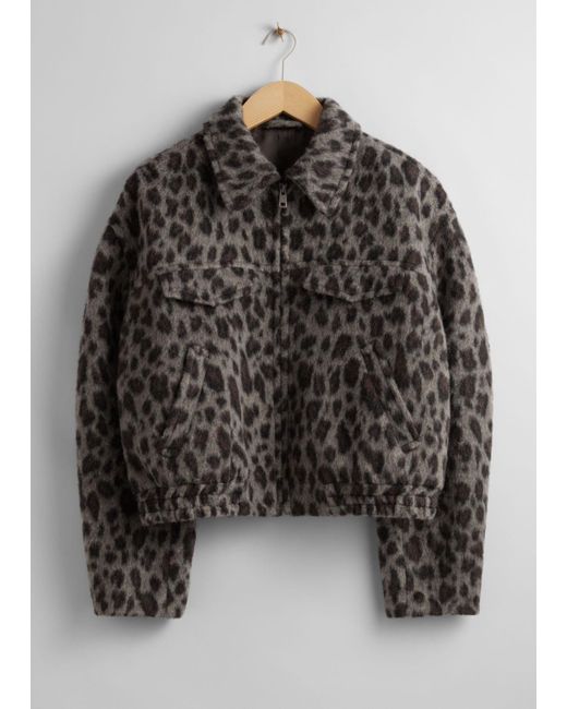 & Other Stories Black Oversized Zip Jacket