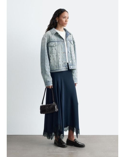 & Other Stories Blue Eyelet Denim Jacket