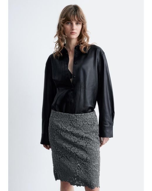 & Other Stories White Pencil Lace Midi Skirt