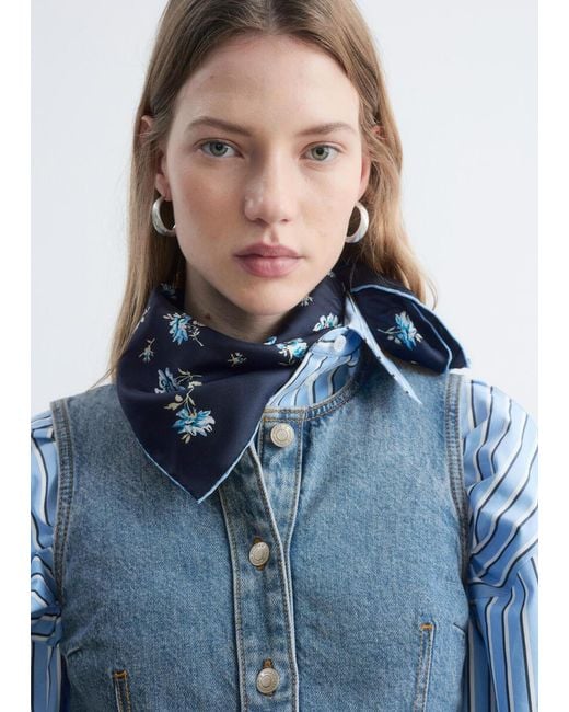 & Other Stories Blue Button-Front Denim Dress