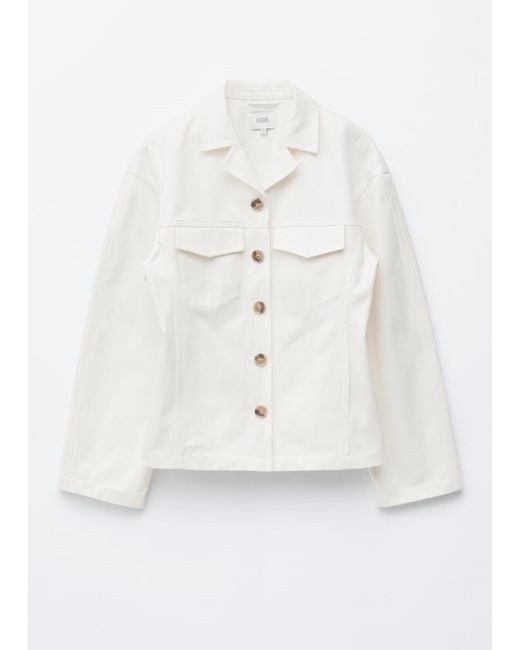 & Other Stories White Cotton Twill Tailored Jacket