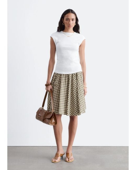 & Other Stories White Open-Back Ribbed Top