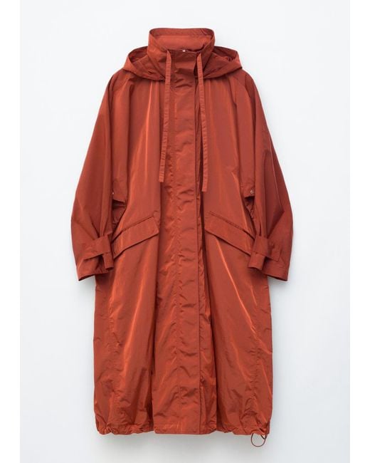 & Other Stories Red Technical Nylon Hooded Parka