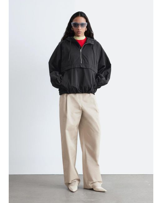 & Other Stories Black Hooded Anorak