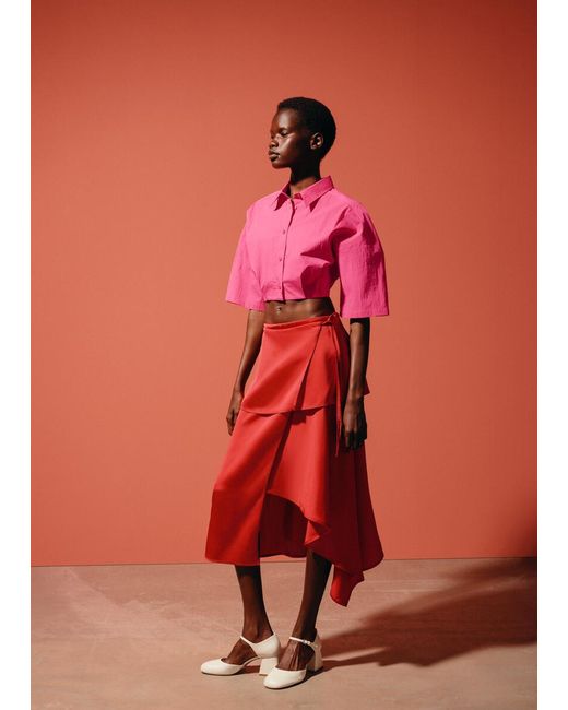 & Other Stories Layered Panel Wrap Skirt