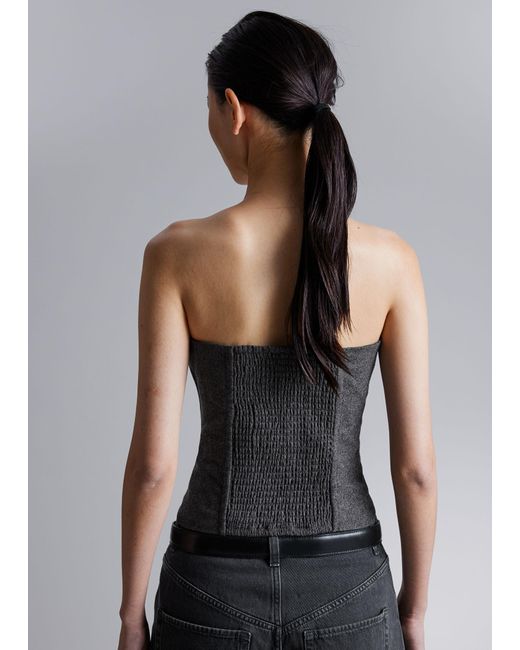 & Other Stories Gray Wool Corset Top