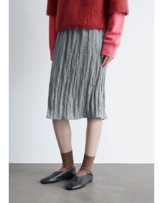 & Other Stories Red Knee-Length Crêpe Skirt