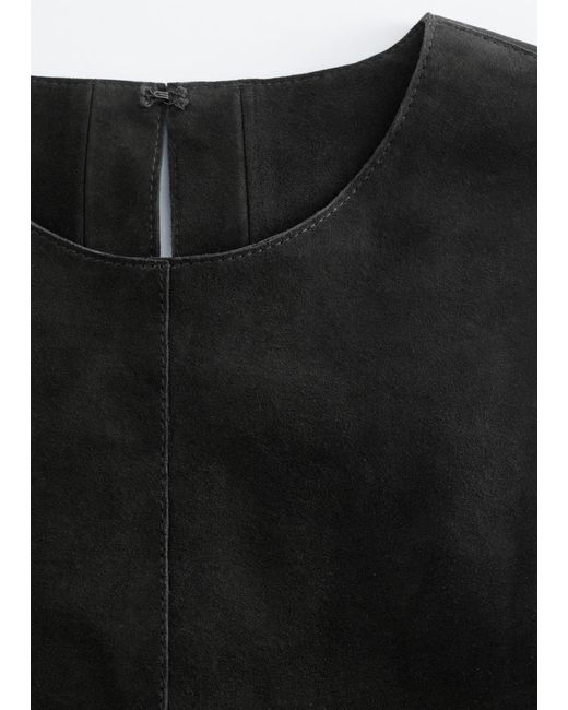 & Other Stories Black Oversized Suede Top