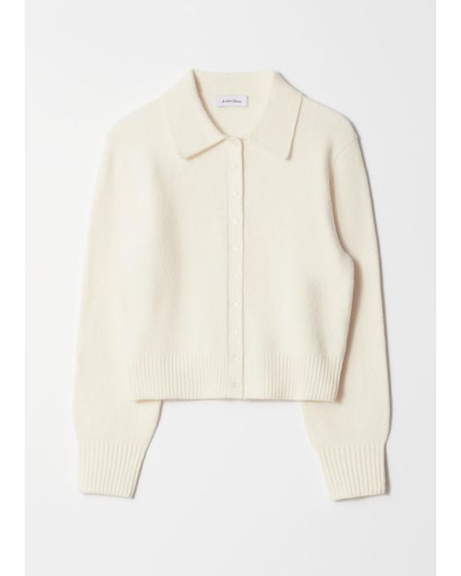 & Other Stories Blue Knitted Collar Cardigan
