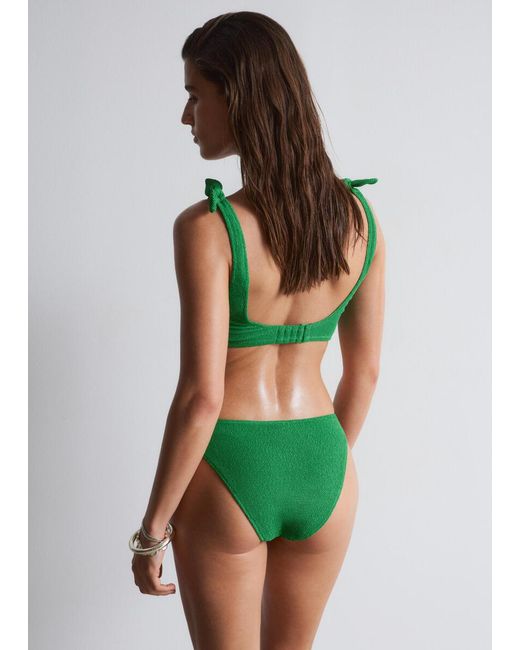 & Other Stories Green Textured Bikini Briefs