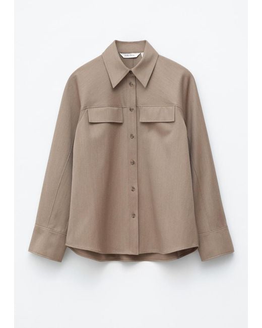 & Other Stories Natural Structured Wool-Cotton Shirt