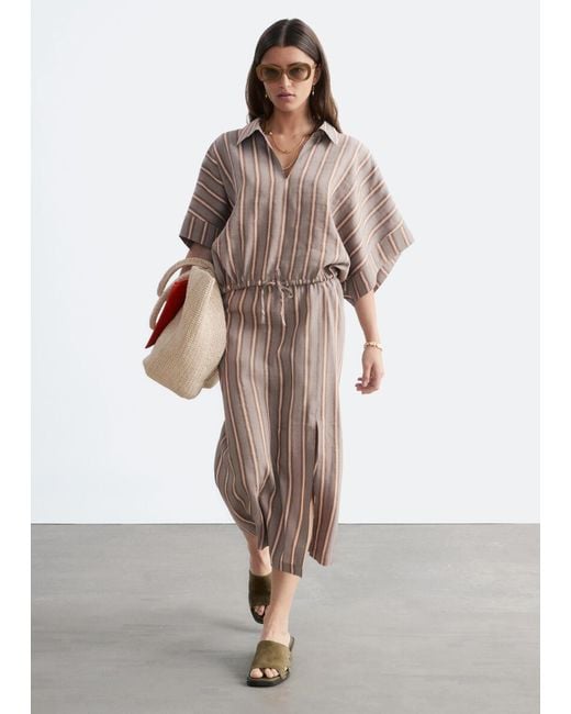& Other Stories Brown Drawstring Cropped Top