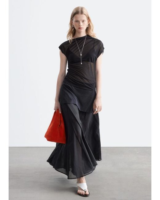 & Other Stories Black Gathered Top