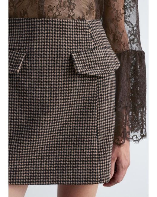 & Other Stories Black Flap-Pocket Mini Skirt