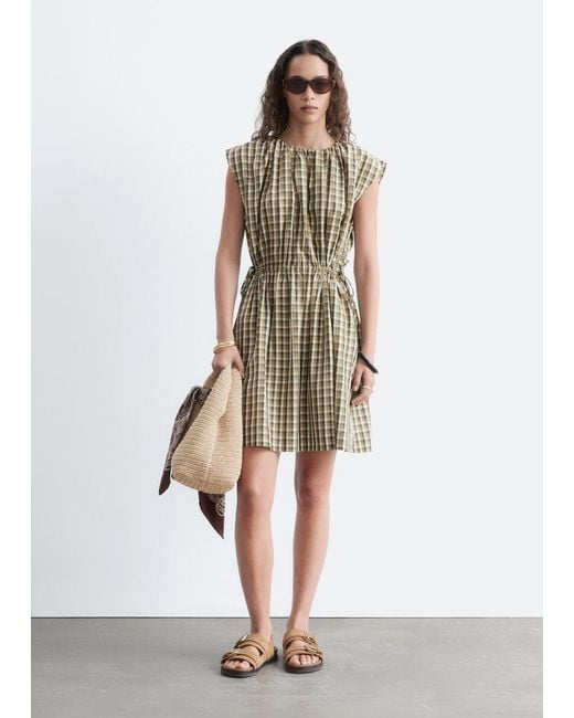 & Other Stories White Drawstring Waist Sleeveless Dress