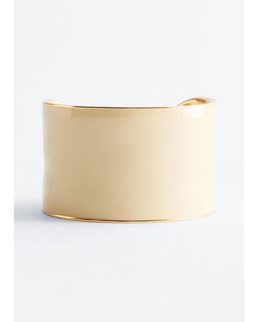 & Other Stories Gray Two-Tone Cuff Bracelet