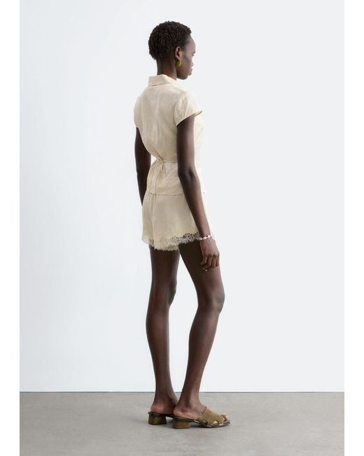 & Other Stories Natural Tie-Back Shirt