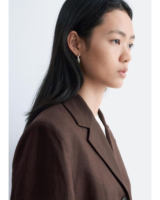 & Other Stories White Tapered Linen Blazer