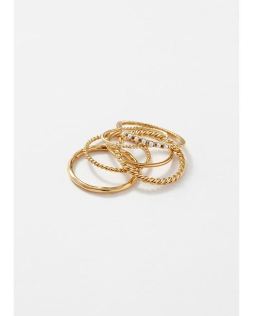 & Other Stories White Tone Ring Set