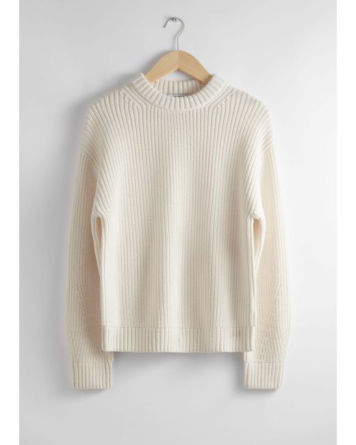 & Other Stories Gray Ribbed Knit Sweater