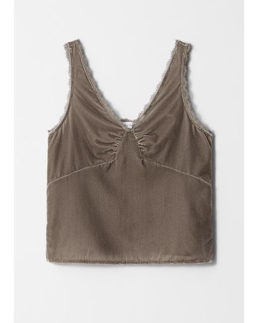 & Other Stories Brown Velvet Camisole