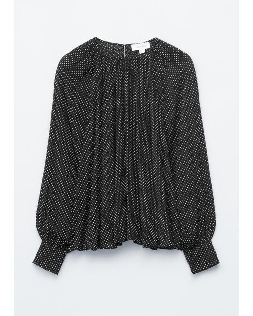 & Other Stories Black Balloon-Sleeve Blouse