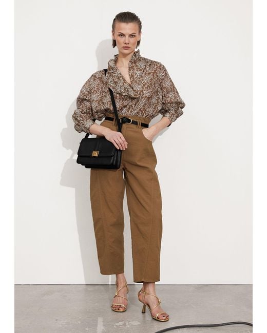 & Other Stories Natural Oversized Frill Blouse
