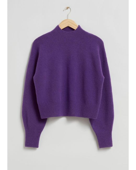 & Other Stories Purple Mock-neck Sweater