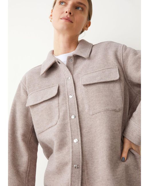 Oversized Wool Blend Overshirt 