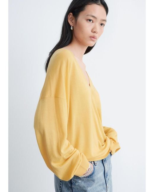 & Other Stories Blue Oversized Merino Wool Jumper