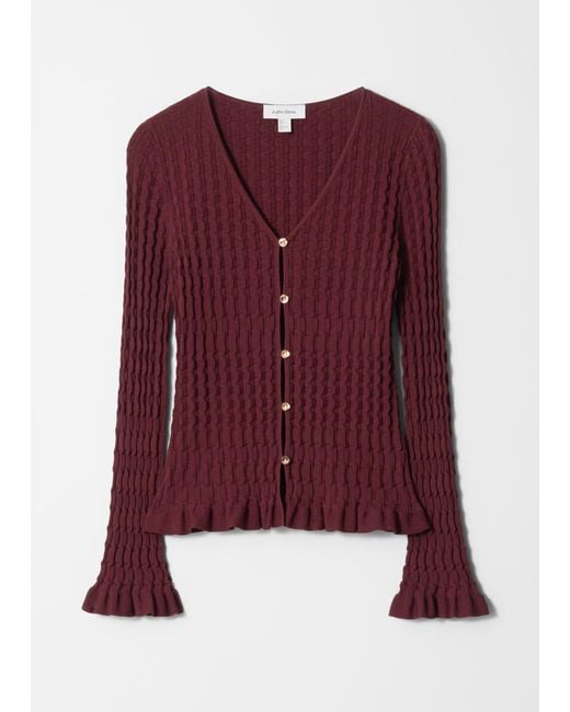 & Other Stories Purple Textured Knit Cardigan