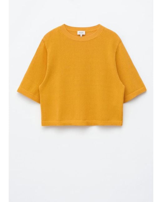 & Other Stories Blue Knitted Cotton T-Shirt