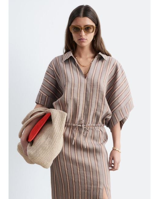 & Other Stories Brown Drawstring Cropped Top