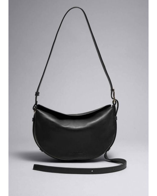 & Other Stories Black Small Leather Shoulder Bag