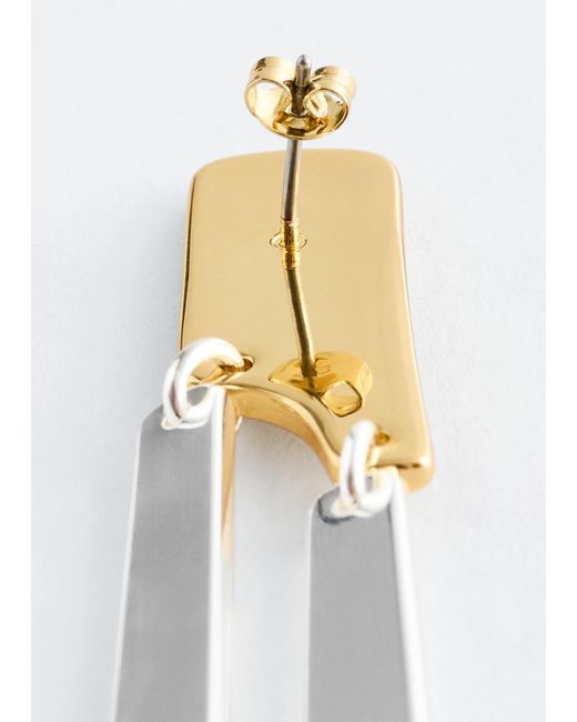 & Other Stories Brown Two-Toned Pendant Earrings