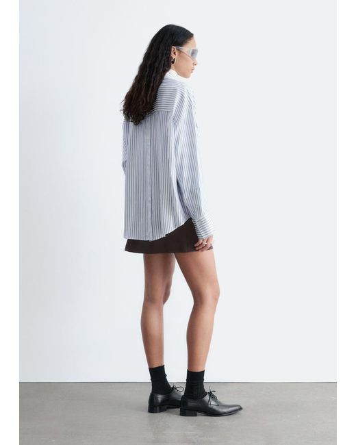 & Other Stories Blue Striped Patch-Pocket Shirt