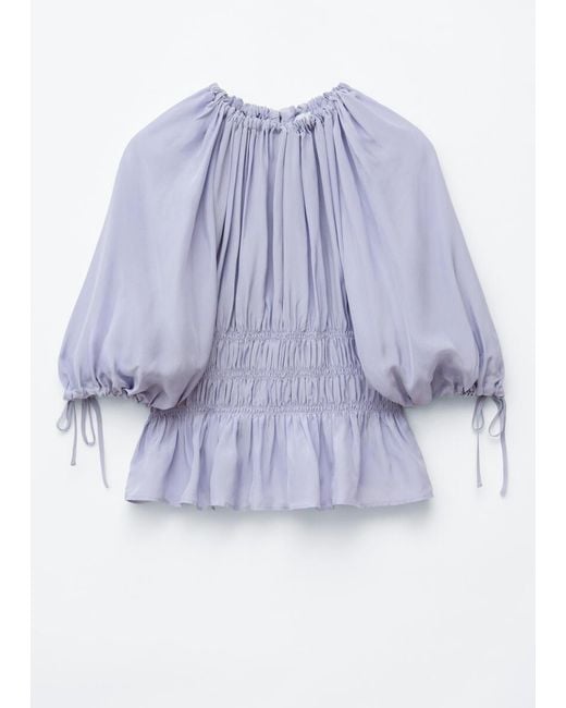 & Other Stories White Smocked Blouse